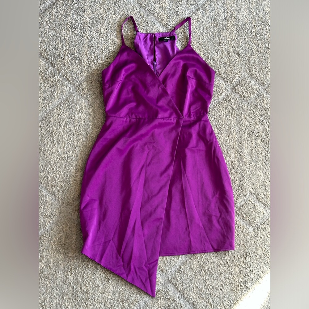 Lulus purple mini dress satin